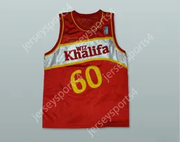 Özel Nay Mens Gençlik/Çocuklar Wiz Khalifa 60 Taylor Gang Kırmızı Basketbol Forması Yama Üst Dikişli S-6XL