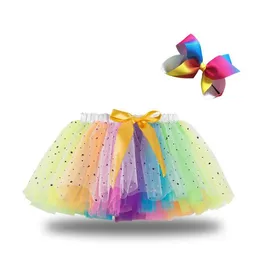 Mrhe Tutu Dress 2024 New Tutu Skirt Baby Girls Clothing 12m-8y mini pettiscirt contract barty party dance rainbow tulle tulle childrens clother d240507