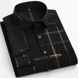 Men's Dress Shirts BAMBOOPLE New Spring Mens Long Sle Shirts Slim Fit Print Red Soft Smooth Thin Button Social Office Work Bloouse AEchoice d240507