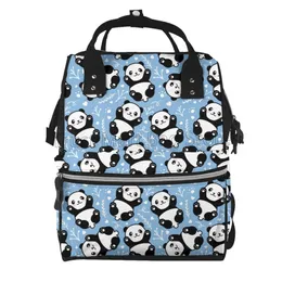 Diaper Bags Cute Panda Print Diaper Bag Mummy Backpack for Momen Large Capacity Diaper Changing Bag Multi functional Travel BackpackL240502