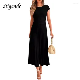 Work Dresses Stigende Stretch Ribbed Two Piece Set Women Solid Color Crop Top And Skirt Bodycon 2 Knit Outfit