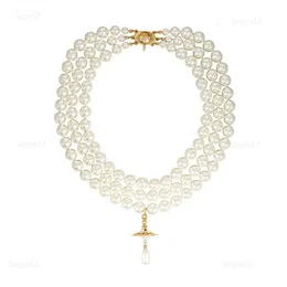 Mehrschichtiger Perlen EEFS Planet Anhänger Halskette Frauen Saturn -Ketten Halsketten für Geschenkparty Fashi s