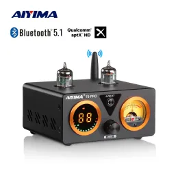 アンプAIYIMAオーディオT9 ProステレオバキュームチューブアンプAmplifier Bluetooth 5.1 QCC3031 APTX USB DAC COAX OPT HIFI HOME DIGITAL AMP VU METER 100W