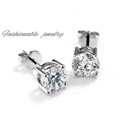 Jovovasmile 0.5ct 1CT 100％925 Sterling Silver Brillant Round Cut D VVS1 Moissanite Stud earrings for women men