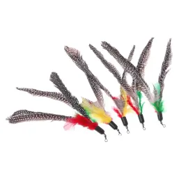 Toys 5Pcs/Set Handmade Natural Feather Cat Toy Da Bird Refills Interactive Teaser Sticks