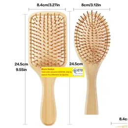Pęknięcia do włosów nowe drewniane bambus grzebień zdrowy pędzel do pędzla masowy do włosów szczotek skóry głowy łowienia narzędzia stylistyczne