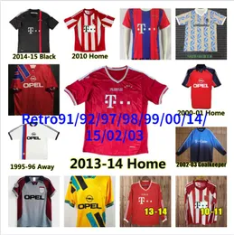 1997 1998 99 00 14 Matthaus Elber Retro Soccer Jersey Scholl Effenberg Basler Bayern Monaco Monaco Lizarazu Kuffour Robben Jancker Vintage Classic Shirt