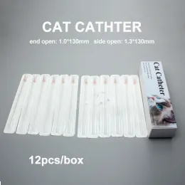 Enstrümanlar 12pcs Kediler için Üriner Kateterler Olmayan Kedi Kateter Kediler tarafı Açık 1.3mm End Açık 1.0mm Veteriner Malzemeleri