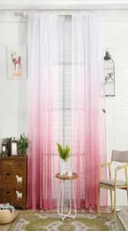 1pcs 200x100cm Gradient Sheer Hang Vorhang Tüll Fensterbehandlung Voile Drape Valance 1 Panel Stoffdruckvorhänge für Schlafzimmer6453859