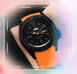 Beliebte Herren Quarz Uhren Tag Datum Uhrzeit Drei Stiches Buntes Gummi -Gurt Japan Quarz Bewegung Uhr Kalender Schwarzer Keramik -Gehäuse Armbanduhr mit maßgeschneidertem Logo