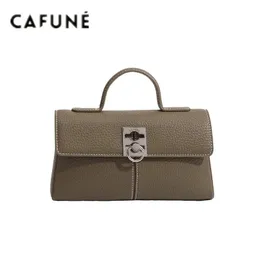 Top -Qualität Cafune Bag Haltung Brieftasche echter Lederdesigner Luxus Square Crossbody Schulter Tendance Damenhandtasche 240429