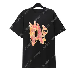 Palm Pa Harajuku 24SS Carta de verão Printing Logotipo de impressão de chamas Gartigo Gift LODE LOUS O GOURS LIMEIRA HIP HOP UNISSISEX MANAVA CURTA AULTROS DO ESTILO DO ESTILO DO ESTILO DE ESTILO 2277 JEG