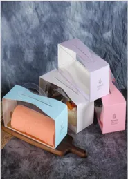 Подарочная упаковка 10pcsset Long Transparent Portable Cake Roll Packaging Box Diy выпекать день рождения для вечеринки.