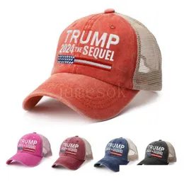 Ball Caps Donald Trump 2024 Beyzbol Kapağı İş Yıkanmış Döktü Açık Hava Sporları İşlemeli Trumps Sequel File Şapkalar Damla Teslimat Moda Dh7c2