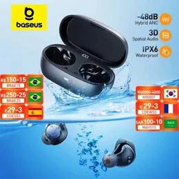 Telefon komórkowy słuchawki Baseus Bowie MA10 Pro bezprzewodowe słuchawki 48db Aktywne anulowanie szumu Bluetooth 5.3 Słuchawki 40H żywotność baterii IPX6 Waterproof J240508