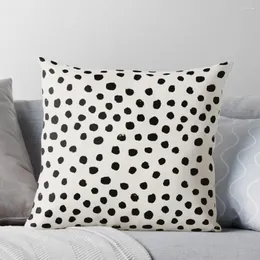 Pillow Preppy Pinselstrich freie Tupfen Schwarze und weiße Flecken Dalmation Tierdesign Minimale Wurfsofas Decke