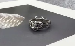 Women Men Tiger Head Ring with Stamp Vintage Animal Letter Finger Rings for Gift Party Fashion Jewelry Size 6109261125