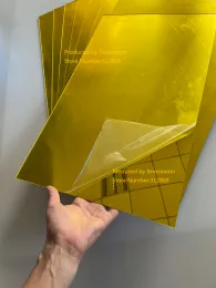 거울 2mm Thatunium Gold Acrylic Mirror Square Sheate 플라스틱 부두 유리 호텔 장식 렌즈 플렉시 글래스 부러지기 쉽지 않습니다.