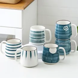 Becher Japaner Stil Keramik Becher handbemalte unterglasierte Kaffee Frühstück Milk Tasse Wasser Küche Getränke 500 ml