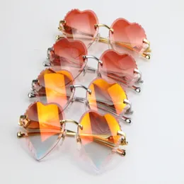 Serie di leopardo di metallo maschile e femminile Qanther 3524012 occhiali da sole senza bordo fantasiosi fantasiosi occhiali slim mix allungati lenti triangolare uv4 288z