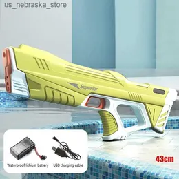 Sand Play Water Fun Electric Gun Toy Full Automatic Sommerinduktion absorbierende High-Tech Burst Beach Outdoor Fight Toys 240402 Q240408