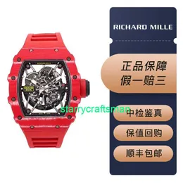 RM Luxury Watches Механические часовые мельницы мужская серия NTPT Углеродное волокно Автоматические механические мужские часы RM35-02 Red Magic STHM