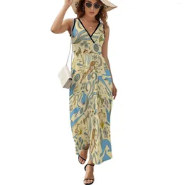 Casual Dresses Minoan Fresco Motifs Pattern Sleeveless Dress For Girls Party Night Bandage