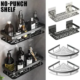 Kitchen Storage bathroom shelves Organizer Aluminum Alloy Shower Shelf Accessories Shampoo Rack multiscenario No Drill 240508