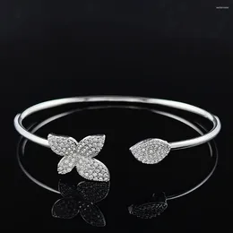 Bangle 2024 Butterfly Silver Color Bracelet Princess для женщин открытый юбилей подарок украшения оптом Moonso S8026