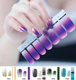 14pcsheet glitter gradiente colorato adesivi per chiodi per unghie Desalli per chiodo per copertina piena adesivi smalta