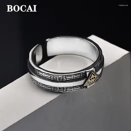 Cluster Ringe Bocai S925 Silver Eye of God Men's Ring Hip Hop Horus Retro Personalisierte einzelne Schmuckzubehör