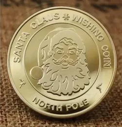 New Santa Claus Wishing Coin Collible Gold Plated Coin Coin North Pole Collection Gift Merry Christmas Coin F9125903