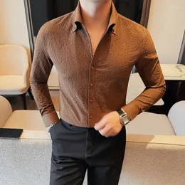 Männer lässig Shirts Social Shirt Kleid hochwertige Business Formale Kleidung Langarm für Männer große Größe Slim Fit Prom Tuxedo 5xl-M