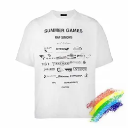 Camisetas masculinas RAF Simons T-shirt Homens Mulheres 1 1 Letra QUTY LETRA IMPRESSIDA PRIMEIRA TOP TOP TOP T240508