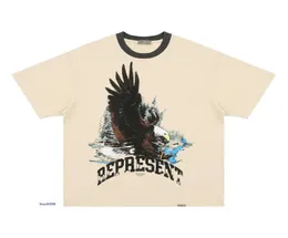 2023 neue Männer039s und Frauen039s T Shirt Fashion Design Marke Present039s American Little Eagle Print Kurzschlärmgewaschen O2267358