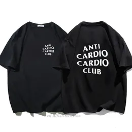 Plus Size Anti Cardio Club T Shirt Gym Life Letter Print Tshirt Cotton Tshirt For Women Men Clothes Oversize Male Tee Summer 240506