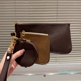 Designer -Coin Chave de 3 peças bolsas bolsas de bolsa Mulheres com zíper da moda feminina All-Match Card Titular