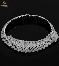 Catene Vinreregem Hip Hop Rock 925 Sterling Silver Irregular Create Gemstone Men039S Cuba Chain Necklace Bracciale Fine gioielli 9966090