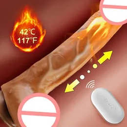 Andra hälsoskönhetsartiklar realistiska silikondildo för kvinnor trådlös drivande stor penis med sugkopp hudkänsla vibrator för kvinnlig vuxen y240503