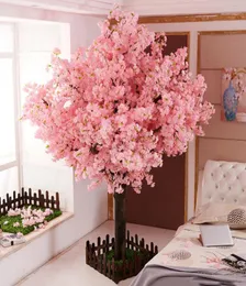 yumai Fake Cherry Blossom Tree Pink Sakura Artificial Flowers Tree Wedding party Background Wall Decoration Shop Window Decor2874359