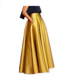 Skirts High Waist Long Women's With Pocket Floor-Length Ruffle 2024 Lisong Prom Party Skirt Custom Made