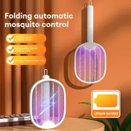 Zappers Foldable Electric Mosquito Killer Fly Swatter Trap USB Rechargeable Mosquito Racket Insect Killer with UV Light Bug Zapper 3000V