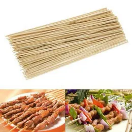 Acessórios 100pcs bambu churrasco de madeira espeto alimentos alimentos ferramentas de carne de bambu churrasqueira festeira dispensável de lanchone