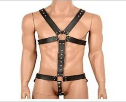 Adjustable Harness Shoulder s Pastel Mens Leather Belt Metal Buckle Waist Body Bondage Bdsm Toys For Man5613244