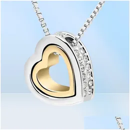 Hänge halsband hjärta halsband kvinnor sier 18k guld pläterad designer smycken kristall hängsmycken smycken valentine039s dag a7978066 dr oteoh