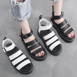 Casual Shoes Summer 2024 Platform Women's Sandals Boots Hand-Stitched Bottom Beach Elegant Luxury