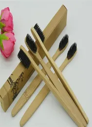 Dempossible återanvändning Tandborste personlig bambu tandborstar tungrengörare Denture Teeth Travel Kit Tooth Brush DHL4997180
