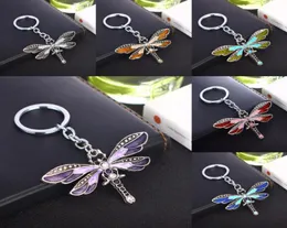 Crystal Butterfly Keychain Böhmen Dragonfly Pendants Keyring Women Ladies Jewelry Gifts Animal Charms nyckelkedja jul xmas gi8381558