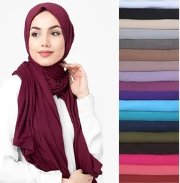 Jersey elicho maxi hijab shawl de shawl longo de xale moxi shawl de cabeça muçulmana embrulhar cores simples 80cm x 180cm2346605