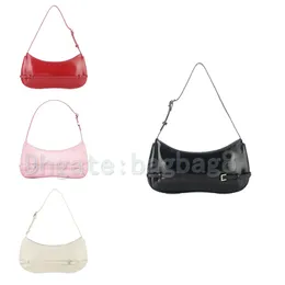 Lady New Bisou Ceinture Designer Bolsas Bolsas de couro brilhante Bolsas de couro Mulheres Bolsa de ombro de Luxúria Totas de Moda Crossbody Carteira de moda de metal Carteira vermelha